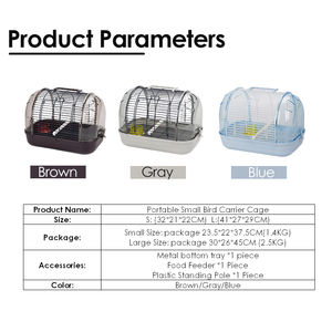 Besleme kase ayakta levrek Hamster gine kuş taşıma kafesi ile taşınabilir küçük plastik kuş kafesi küçük hayvanlar için - Product Image 6