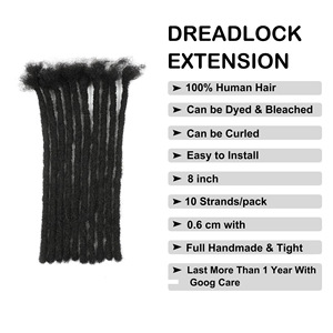 Extensions de dreadlocks en cheveux naturels Remy, tissage tressé complet fait main, vente en gros de cheveux à tresser pour femmes - Product Image 6