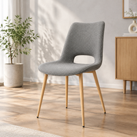Chaise de salle à manger rembourrée à dossier en forme de cuillère, chaise latérale en tissu rembourré pour la maison, la cuisine, le restaurant, l'hôtel, meubles de salle à manger