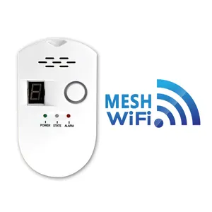 Sensor de alarme de segurança residencial lanboa, alarme industrial inteligente de gás natural sensível com wi-fi e controle remoto