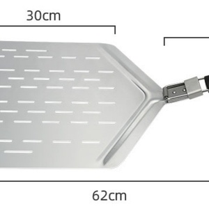 Pala para Pizza Plegable Extra Grande de Acero Inoxidable Perforado con Mango, Herramienta para Hornear Pizza, en Oferta - Product Image 6
