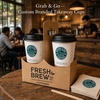 Tasse à café Kingze en papier à double paroi jetable écologique recyclable imprimé de logo personnalisé avec couvercles
