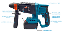 Ensemble d'outils électriques sans fil MKT 4 pièces 18V/20V/21V, perceuse et clé à chocs, batterie au lithium, boîte à outils rigide, qualité industrielle OEM
