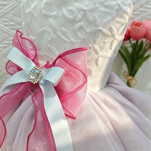 Pet <b>Clothes</b> Iridescent Tulle Skirt Pink Dress <b>For</b> <b>Small</b> <b>Dog</b> Puppy Outfits Four Seasons Polyester Material - Product Image 4