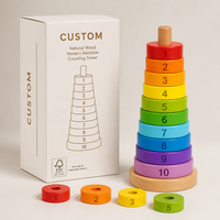 Jouets en bois Montessori personnalisés en forme d'arc-en-ciel pour enfants, jeux en famille, apprentissage précoce des mathématiques de base