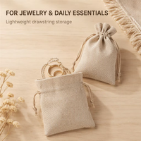 Sac à cordon en coton et lin avec logo personnalisé, pochette cadeau réutilisable pour emballage de bijoux et rangement quotidien, commandes en gros
