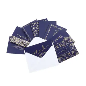 Hot Sale Custom Printed Gold Foil Luxury Look Wedding Invitation Paper Card, E-commerce Business Thank You Paper Cards
