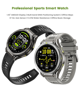 X2Pro <span class=keywords><strong>Écran</strong></span> AMOLED rond de 1,43 pouce 466*466 2 Go, 5 ATM, batterie 500 mAh, plus de 100 modes sportifs, saturation en oxygène du sang par lumière rouge. - Product Image 3