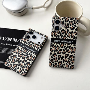 เคสโทร<span class=keywords><strong>ศัพท์</strong></span>ลายเสือดาวสี่เหลี่ยมแฟชั่นสำหรับ iPhone 14/15/16/17เคสครอบลาย Love Yourself - Product Image 2