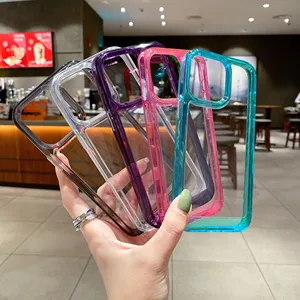 Custodia per paraurti in acrilico trasparente trasparente TPU PC per sport <span class=keywords><strong>iPhone</strong></span> 15 14 13 <span class=keywords><strong>12</strong></span> 11 Mini Pro XS Max XR X 8 7 Plus SE antiurto Cover trasparente - Product Image 1