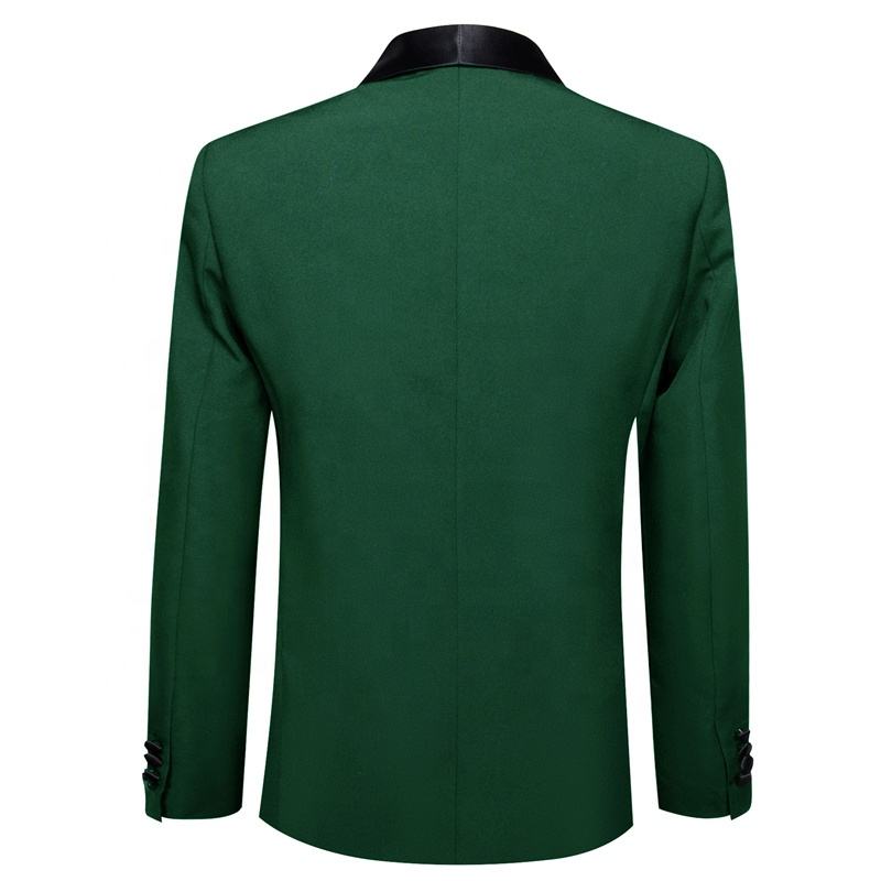 Men's Slim Fit Green One-Piece Blazer Jacket for Business Casual OEM