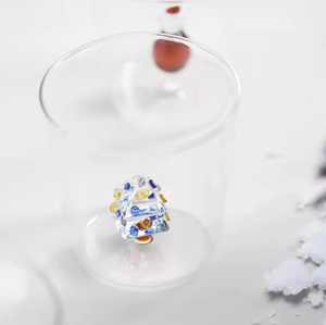 Vente en gros de gobelets à eau en verre résistant à la chaleur, personnalisés, série de Noël, bonhomme de neige 3D, arbre de Noël - Product Image 3