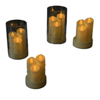 Bougies LED cylindriques à 3 têtes, sans flamme, effet cire, pour mariage, Noël, décoration intérieure, acceptant la personnalisation OEM ODM