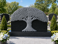 Monument funéraire en granit en forme d'arbre, style américain traditionnel, fabriqué au Vietnam, pour cimetière, en vente