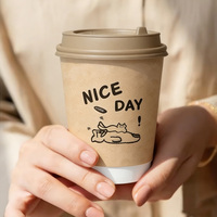 Gobelets en papier personnalisés jetables de 16 oz, 12 oz, 8 oz avec logo, couvercles pour boissons chaudes et froides, gobelets à café et à thé à double paroi