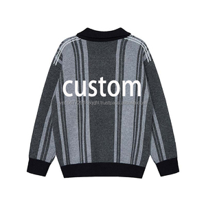 Chaleco de punto sin mangas con cuello vuelto y bordado jacquard de letras personalizadas, estilo jersey, de marca, a la moda - Product Image 2