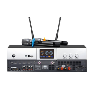 Hệ thống âm thanh nhạc kỹ thuật số chuyên nghiệp Class D tích hợp micro UHF 2 kênh, amply karaoke 3 trong 1 với hiệu ứng <span class=keywords><strong>DSP</strong></span> Echo Reverb - Product Image 1