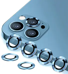 เลนส์กล้องถ่ายรูปสำหรับ Iphone 11 Pro Max 11 12 Mini Gold Pink,เลนส์ตัวป้องกันหน้าจอสำหรับโทรศัพท์มือถือเลนส์อลูมิเนียม HD