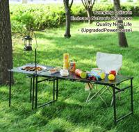 Table tactique pliable - Table de camping en acier carbone léger, imperméable et portable pour 2 à 6 personnes