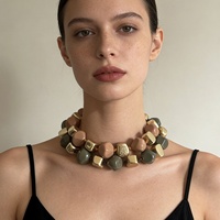 Collier artisanal Zooying, simple, frais, tendance, géométrique, en résine perlée, multicolore, décontracté