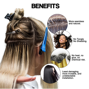 Méthode de fusion à <span class=keywords><strong>froid</strong></span>, micro-anneaux doublés de silicone, à utiliser avec des extensions de cheveux à pointe nano - Product Image 3
