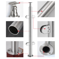 Balustrade en acier inoxydable, design moderne et personnalisé, tube haut, poteau de serrage à bouche de poisson solide pour escalier, balcon, balustrade en verre