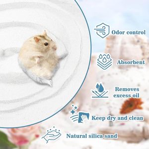 ทรายรองกระโถนหนูแฮมสเตอร์ทะเลทรายแบบไม่มีฝุ่นสำหรับหนูแฮมสเตอร์ชินชิลล่าหนูเจอร์บิลหรือหนูแฮมสเตอร์สัตว์เลี้ยงขนาดเล็กอื่นๆอาบน้ำทรายกระต่าย - Product Image 2