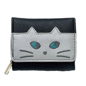 Women's cute cat wallet women's small short PU leather wallet <b>ladies</b> <b>card</b> <b>holder</b> purse creative fashion wallet girls gifts - Product Image 5