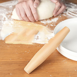 Rouleau à pâte en bois <span class=keywords><strong>pour</strong></span> pizza, cheesecake, pâtes, jiaozi, tortillas - Outil de cuisson écologique, passe au lave-vaisselle - Product Image 3