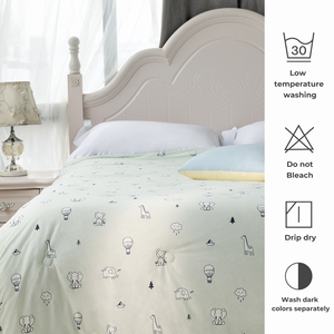 Piumino Rinfrescante per Bambini Estivo, Trapuntino Leggero Traspirante 100% Poliestere, Stampa Animalier per la Regolazione della Temperatura - Product Image 5