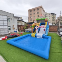 Yuedong Château Gonflable de Jeu Aquatique avec Toboggan et Grande Piscine pour Fêtes et Activités Extérieures