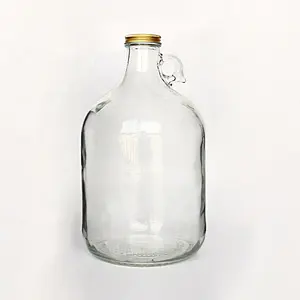 Bebidas uso Industrial y tapa de tornillo Tipo de sellado 1 galón 128oz Clear gran botella de vidrio