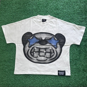 เสื้อยืดคอตตอนคุณภาพสูง 300 GSM หนักพิเศษสำหรับผู้ชาย ผ้าฝ้าย 100% ทรงหลวมไหล่ตก ตัดเย็บทรงครอป แขนสั้น สีพื้น - Product Image 2