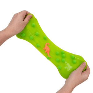 Slime personnalisé à faire soi-même, série <span class=keywords><strong>dinosaure</strong></span>, pâte cristalline, slime <span class=keywords><strong>vert</strong></span> pailleté, sable jaune, fabrication de jouets à faire soi-même, emballage en boîte colorée pour enfants - Product Image 4