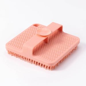 New Silicone Bath & Shampoo Brush with Hanging Strap and Suction Cup Octagon Body <b>Scrubber</b> & Scalp Massager for Adults - Product Image 4