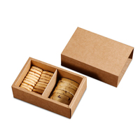 Boîte d'emballage cadeau en papier kraft brun de qualité supérieure, écologique, de qualité alimentaire, à tiroir coulissant, pour biscuits, stockage sécurisé des aliments