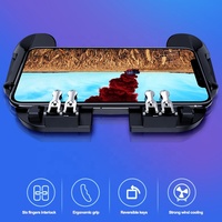 Manette de jeu mobile sans fil 2,4 GHz à six doigts améliorée avec ventilateur de refroidissement et support de téléphone H9 pour iOS/Android