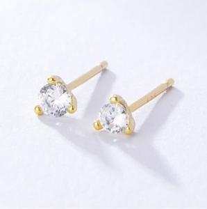S925ファッションジュエリースターリングシルバーミニダイヤモンドスタッドピアス小さなCZクリスタルジルコンスタッドウェディングジュエリー - Product Image 5