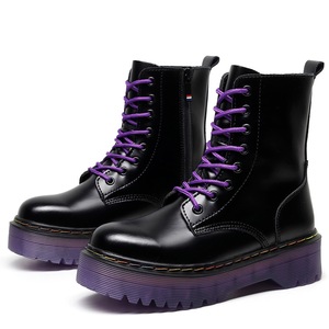 European and American thick-soled 8-hole locomotive <b>boots</b> purple sole English-style women's short <b>boots</b> with laces work <b>boots</b> - Product Image 5