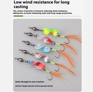 Aotuo Hot Selling 3g Spinner Rotante a <span class=keywords><strong>Spirale</strong></span> in Metallo con Piuma, Esca Artificiale per Spigola e Mandarino - Product Image 4