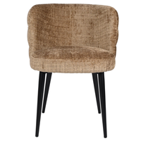 Chaise de salle à manger en velours élégante en gros avec quatre pieds métalliques stables pour mobilier de salle à manger d'appartement