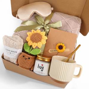 Thinking of You Care Sunflower Package Get Well Gifts Relaxing Self Care Gift Basket for Women Friends Mom <b>Sister</b> Grandma - Product Image 1