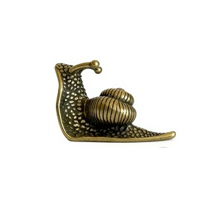 1 Stuk Zen Tuin Decoratie Cadeau Handgemaakt Metalen Feng Shui Ambacht Oud Messing Slakken Ornament Dierenbeeldje Mini Thee Huisdier - Product Image 6