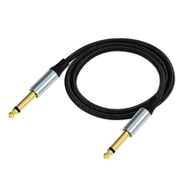 Kabel Audio Gitar Elektrik 6.5mm Male ke 6.5mm Male dengan Konektor 6.35 Male untuk Koneksi Mixer Dua Inti Kabel Audio Mono