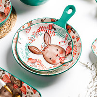 Vaisselle lapin créative tasse porte-oeufs vaisselle Pâques mignonne assiette à dessert bol en céramique porcelaine cadeaux en porcelaine osseuse