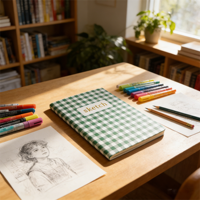Cuaderno Personalizado A5, Libro de Bocetos, Acuarelas, Tapa Dura, Diseño Floral, Diario de Viaje, Cubierta de Plástico Transparente con Logotipo
