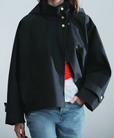 MYST&ZA Nouvelle Collection Femme Été 2026 : Veste à Capuche à Col Montant Manches Longues, Élégante, Décontractée et Minimaliste 0155245