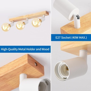 Plafonnier LED en <span class=keywords><strong>bois</strong></span> à intensité variable, <span class=keywords><strong>spot</strong></span> pour magasin, hôtel, restaurant, hall d'exposition, supermarché, éclairage commercial - Product Image 4