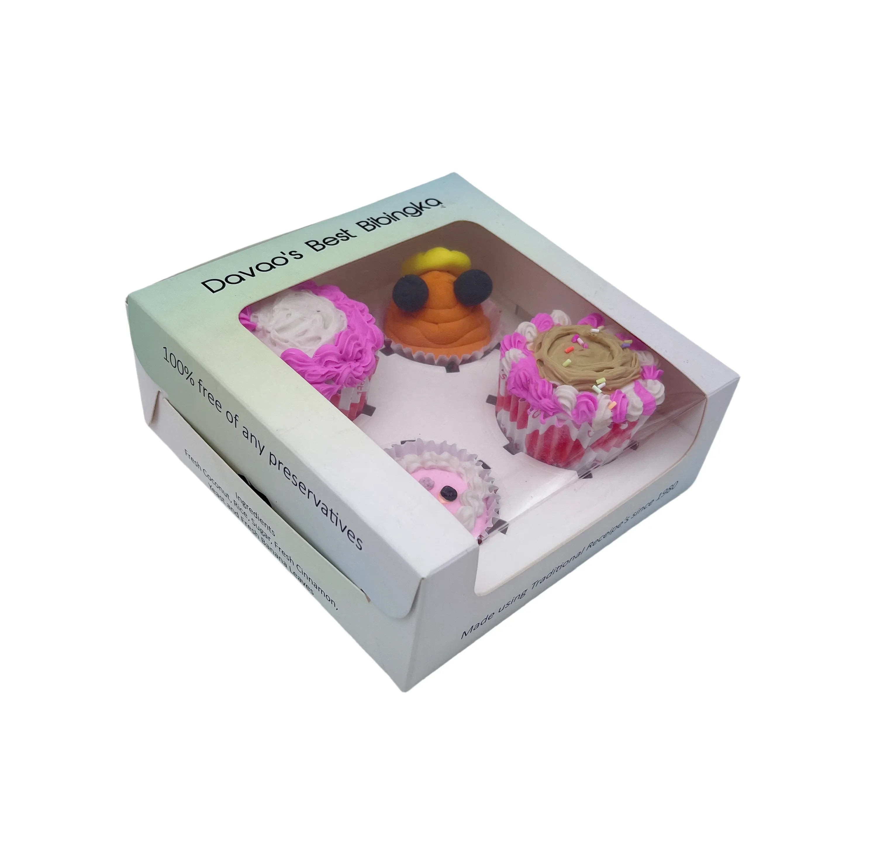 Customized Printed Plastic Packing Clear Window Cupcake Boxes Mini Cupcake Box