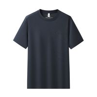 T-shirt Homme Col Modal Vintage Haut de Gamme pour le Commerce Transfrontalier, en Coton Ammoniac Liquide Respirant, Grande Taille, Manches Courtes